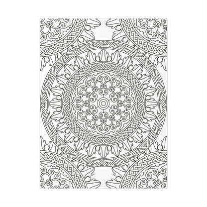 Traditional Pattern Mandala Adult Coloring Poster | 18" x 24"