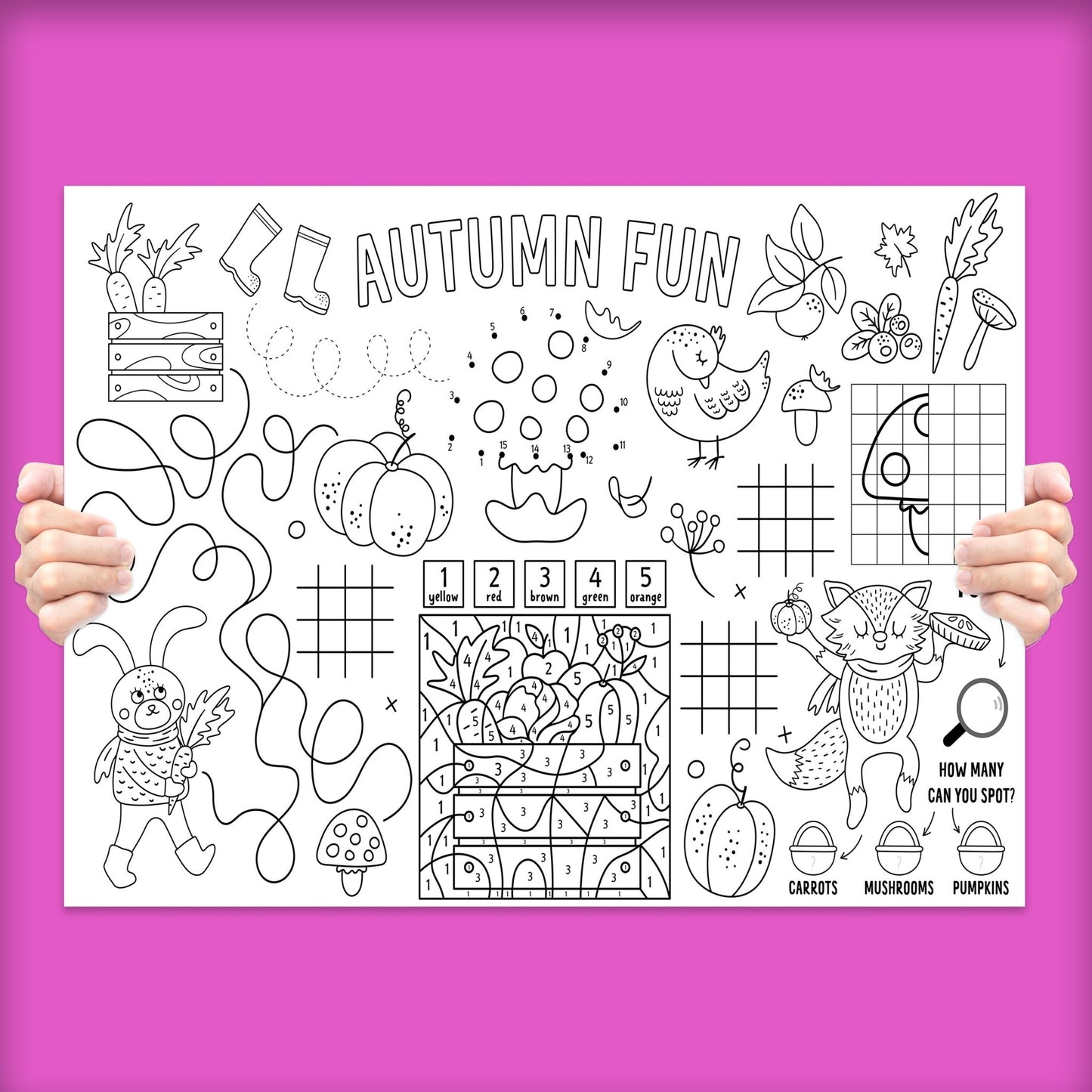 Autumn Fun Kids Activity Poster | 24" x 18" - mimoody.com