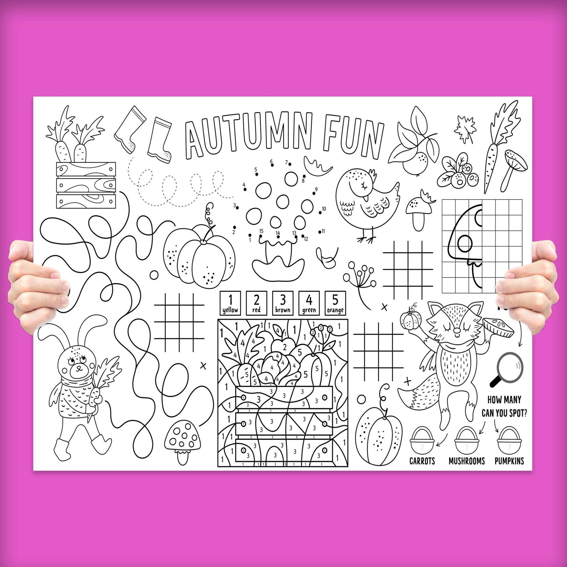 Autumn Fun Kids Activity Poster | 24" x 18" - mimoody.com