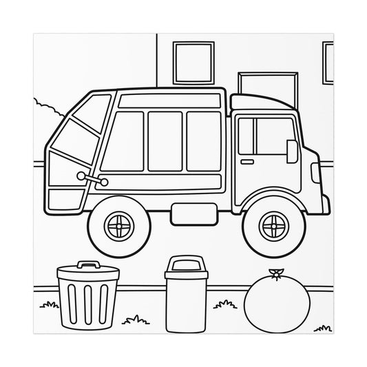 Recycling Truck Kids Coloring Poster | Multi Size - mimoody.com