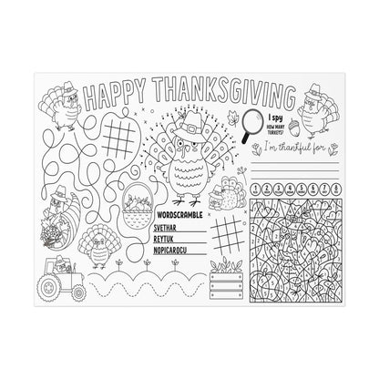 Turkey Time Kids Learning Coloring & Activity Poster | 24" x 18" - mimoody.com