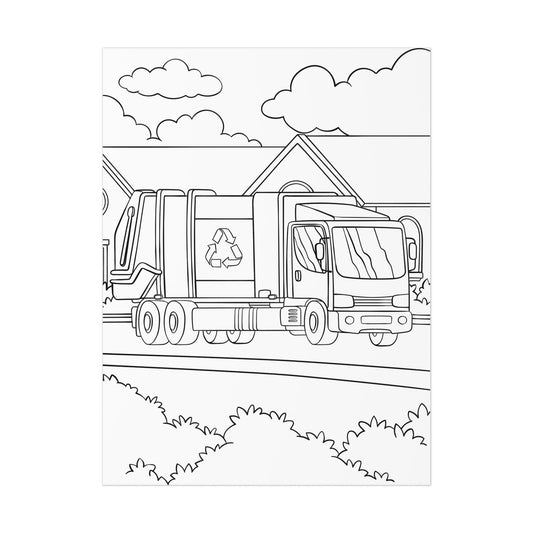 Waste Collection Truck Kids Coloring Poster | Multi Size - mimoody.com