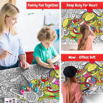 Giant Coloring Poster - Junk Food Doodle | 28" x 78" - mimoody.com